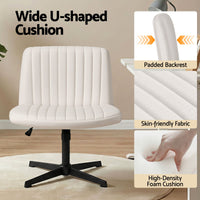 Artiss Office Desk & Chair Set 140cm Computer Desk with Rotatable Bookshelf & Criss Cross Office Chair Armless Swivel Chair, Home Office Study Workstation Furniture