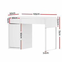 Computer Desk Drawer Cabinet White