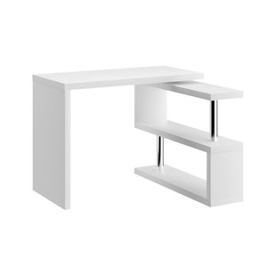 Artiss Computer Desk L-Shape Bookshelf White