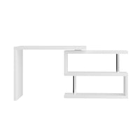 Computer Desk L-Shape Bookshelf White