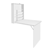 Computer Desk Bookshelf Wall Mount White