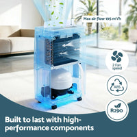 Devanti 16L Dehumidifier Portable Air Dryer Moisture Absorber 5.5L Water Tank Home