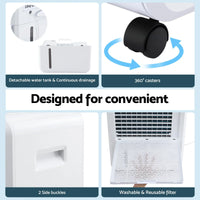 Devanti 70L Dehumidifier Commercial Moisture Absorber Air Dryer 8.5L Water Tank