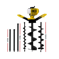 80CC Petrol Post Hole Digger Auger Extension Bits Kits