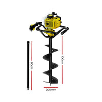 Giantz Post Hole Digger 300mm Petrol Drill Auger Extension Bits