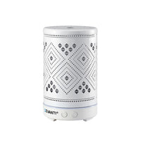 Devanti Ultrasonic Aroma Diffuser Aromatherapy 100ml LED Lights Iron Humidifier Forest- WH