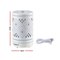 Devanti Ultrasonic Aroma Diffuser Aromatherapy 100ml LED Lights Iron Humidifier Forest- WH