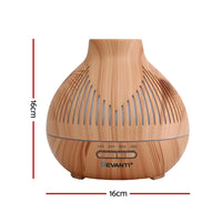 Devanti Ultrasonic Aroma Diffuser Aromatherapy 400ml LED Lights Iron Humidifier Forest Light wood grain- YX134-LW