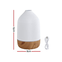 Devanti Ultrasonic Aroma Diffuser Aromatherapy 100ml LED Lights Iron Humidifier Forest- YX2009-LW