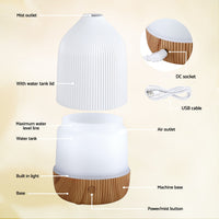 Devanti Ultrasonic Aroma Diffuser Aromatherapy 100ml LED Lights Iron Humidifier Forest- YX2009-LW