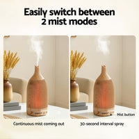 Devanti Ultrasonic Aroma Diffuser Aromatherapy 200ml LED Lights Iron Humidifier Forest Light wood grain