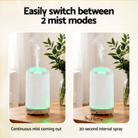 Devanti Ultrasonic Aroma Diffuser Aromatherapy 200ml LED Lights Iron Humidifier Forest