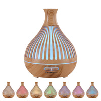 Devanti Ultrasonic Aroma Diffuser Aromatherapy 400ml LED Lights Iron Humidifier Forest Light wood grain- YX350-LW