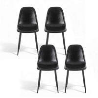 Artiss 4x Dining Chairs Retro PU Leather Kitchen Lounge Cafe Accent Chair Black