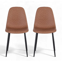 Artiss 2x Dining Chairs Retro PU Leather Kitchen Lounge Cafe Accent Chair Brown