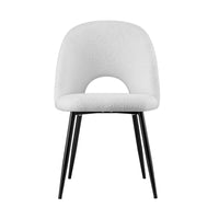 1 Set of 2 Artiss Dining Chair Boucle Sherpa