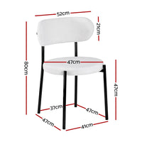 Artiss Dining Chairs Set of 2 Sherpa Boucle White