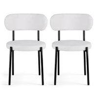 Artiss Dining Chairs Set of 2 Sherpa Boucle White