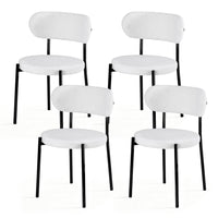 Artiss Dining Chairs Set of 4 Sherpa Boucle White