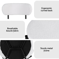 Artiss Dining Chairs Set of 4 Sherpa Boucle White- WHX4