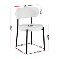 Artiss Dining Chairs Set of 6 Sherpa Boucle White