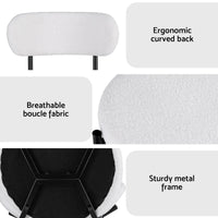 Artiss Dining Chairs Set of 6 Sherpa Boucle White