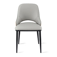 Artiss 1x Dining Chair Hollow PU Leather Kitchen Lounge Cafe Accent Chairs Grey