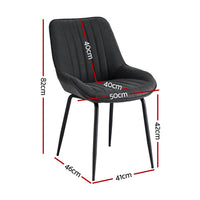 Artiss 4x Dining Chairs Retro PU Leather Kitchen Lounge Cafe Accent Chair Black