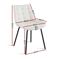 Artiss 2x Dining Chairs Velvet Tufted Kitchen Lounge Cafe Accent Chair Beige