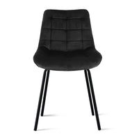 Artiss 2x Dining Chairs Velvet Tufted Kitchen Lounge Cafe Accent Chair Black