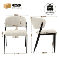 Artiss Dining Chairs Set of 2 Linen Fabric Soft Upholstered Chairs Beige