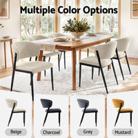 Artiss Dining Chairs Set of 2 Linen Fabric Soft Upholstered Chairs Beige