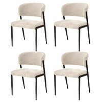 Artiss Dining Chairs Set of 4 Linen Fabric Soft Upholstered Chairs Beige