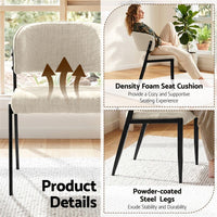 Artiss Dining Chairs Set of 4 Linen Fabric Soft Upholstered Chairs Beige