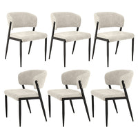 Artiss Dining Chairs Set of 6 Linen Fabric Soft Upholstered Chairs Beige