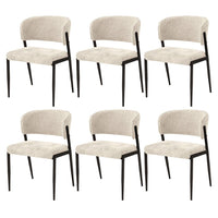 Artiss Dining Chairs Set of 6 Linen Fabric Soft Upholstered Chairs Beige