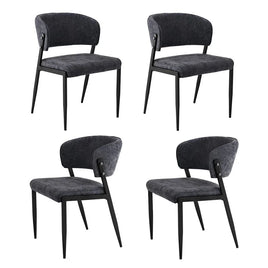 Artiss Dining Chairs Set of 4 Linen Fabric Soft Upholstered Chairs Charcoal