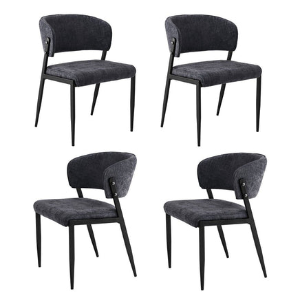 Artiss Dining Chairs Set of 4 Linen Fabric Soft Upholstered Chairs Charcoal