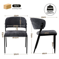 Artiss Dining Chairs Set of 4 Linen Fabric Soft Upholstered Chairs Charcoal