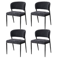 Artiss Dining Chairs Set of 4 Linen Fabric Soft Upholstered Chairs Charcoal