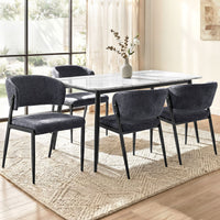 Artiss Dining Chairs Set of 4 Linen Fabric Soft Upholstered Chairs Charcoal