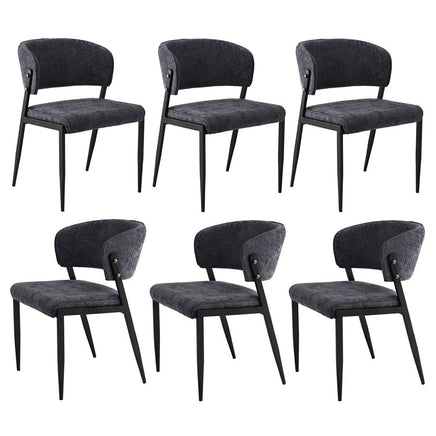 Artiss Dining Chairs Set of 6 Linen Fabric Soft Upholstered Chairs Charcoal