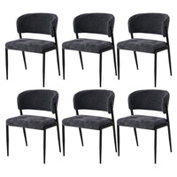 Artiss Dining Chairs Set of 6 Linen Fabric Soft Upholstered Chairs Charcoal