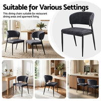 Artiss Dining Chairs Set of 6 Linen Fabric Soft Upholstered Chairs Charcoal