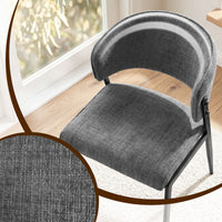 Artiss Dining Chairs Set of 6 Linen Fabric Soft Upholstered Chairs Grey