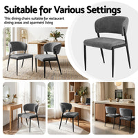 Artiss Dining Chairs Set of 6 Linen Fabric Soft Upholstered Chairs Grey