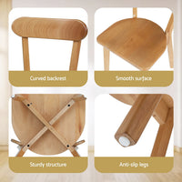 Artiss 4x Dining Chairs Wooden Kitchen Accent Chair Cafe Lounge Rubber Wood