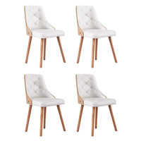 1 Set of 4 Artiss Dining Chairs White PU