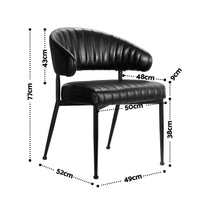 Artiss Dining Chairs Set of 6 Leather Hollow Armchair Black