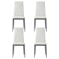 Artiss Dining Chairs Set of 4 Leather Channel Tufted White
